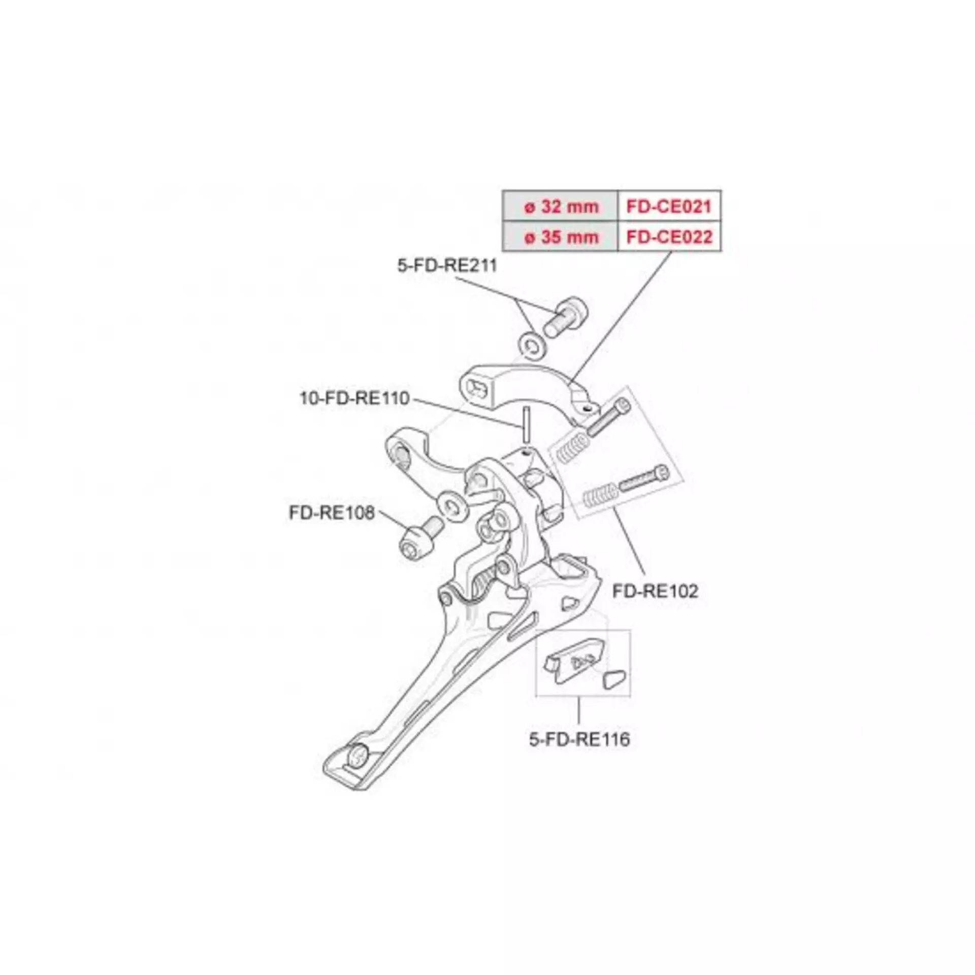 Campagnolo Etuvaihtajan Panta 32mm - Puolikas