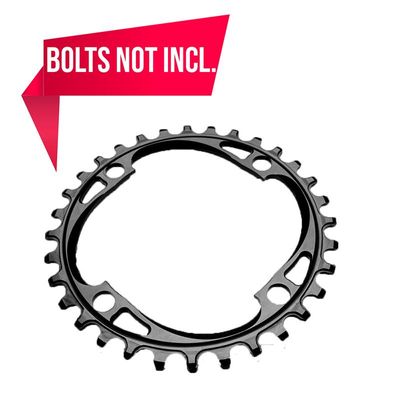Absoluteblack Eturatas Narrow Wide 34t, Ø104mm 4-pultti Absoluteblack Eturatas Narrow Wide 34t, Ø104mm 4-pultti